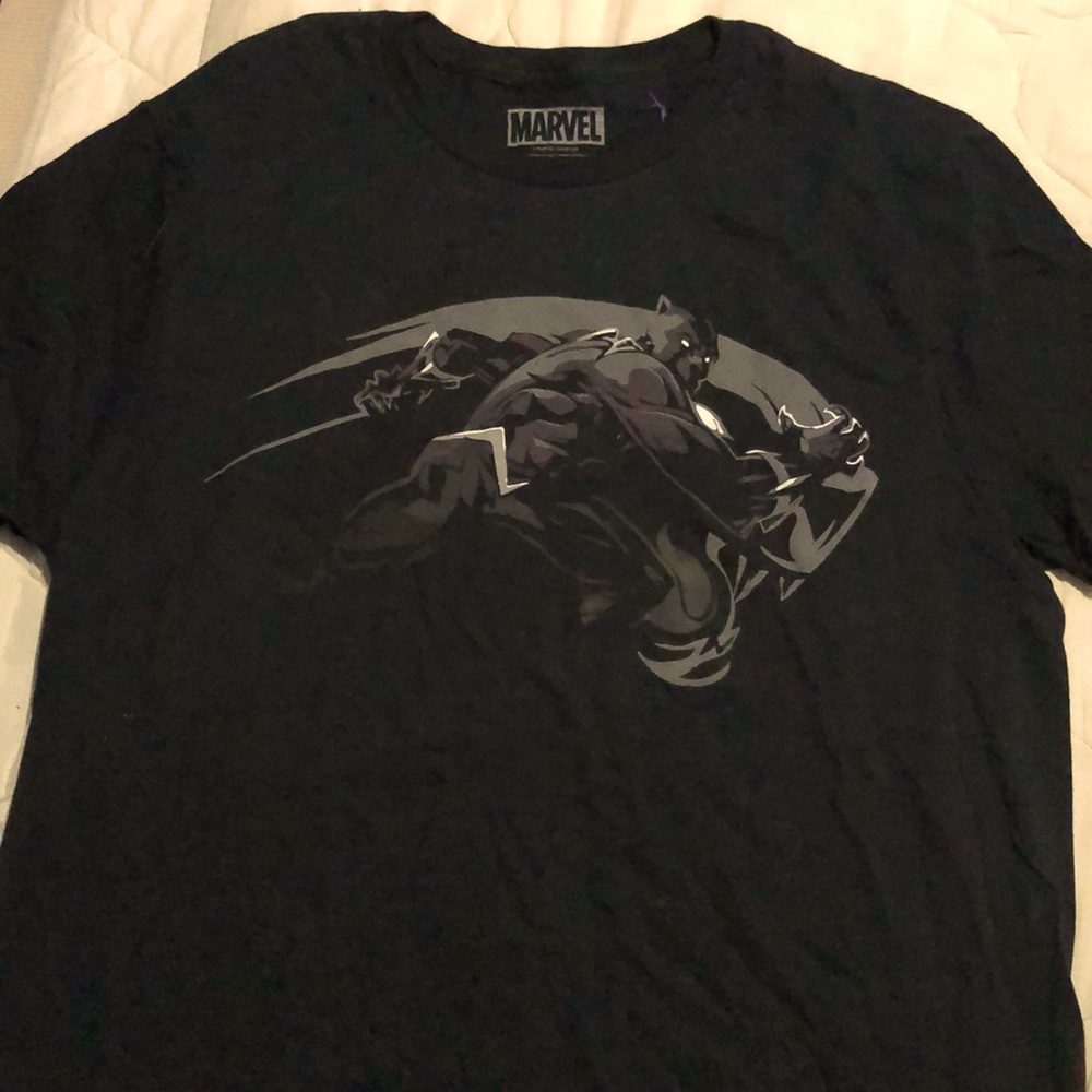 Black Marvel Large Black Panther T-Shirt